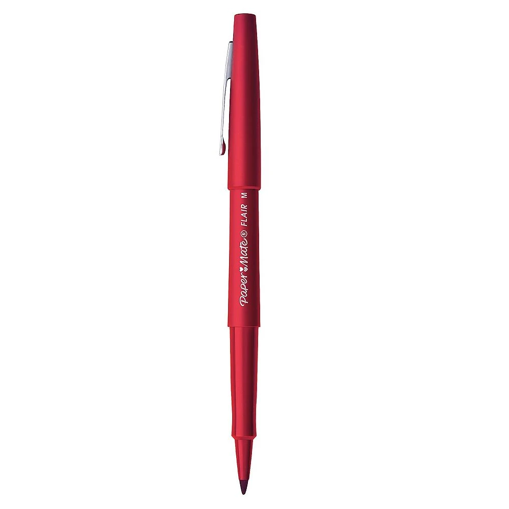 12 Penne Papermate Flair Punta Media 0.7mm - Rosse, Inchiostro Anti-sbavature, Ideali Per Scrivere E Disegnare - Foto 4