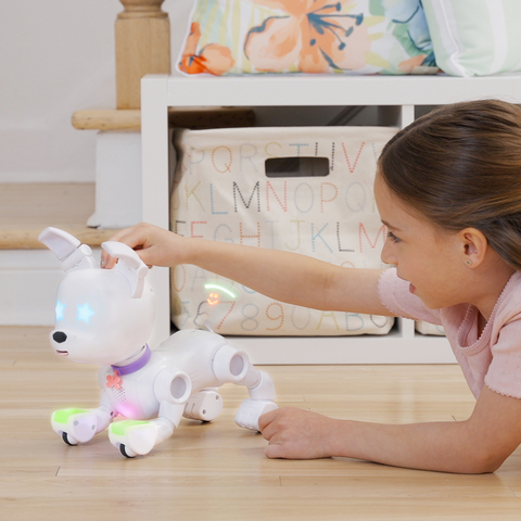 Dog-E - Interactive Robot Dog with Colorful LED Lights, 200+ Sounds & Reactions, App Connected