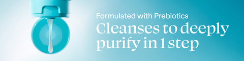 Cult Classic cleanser dripping from dispenser in front of blue cap