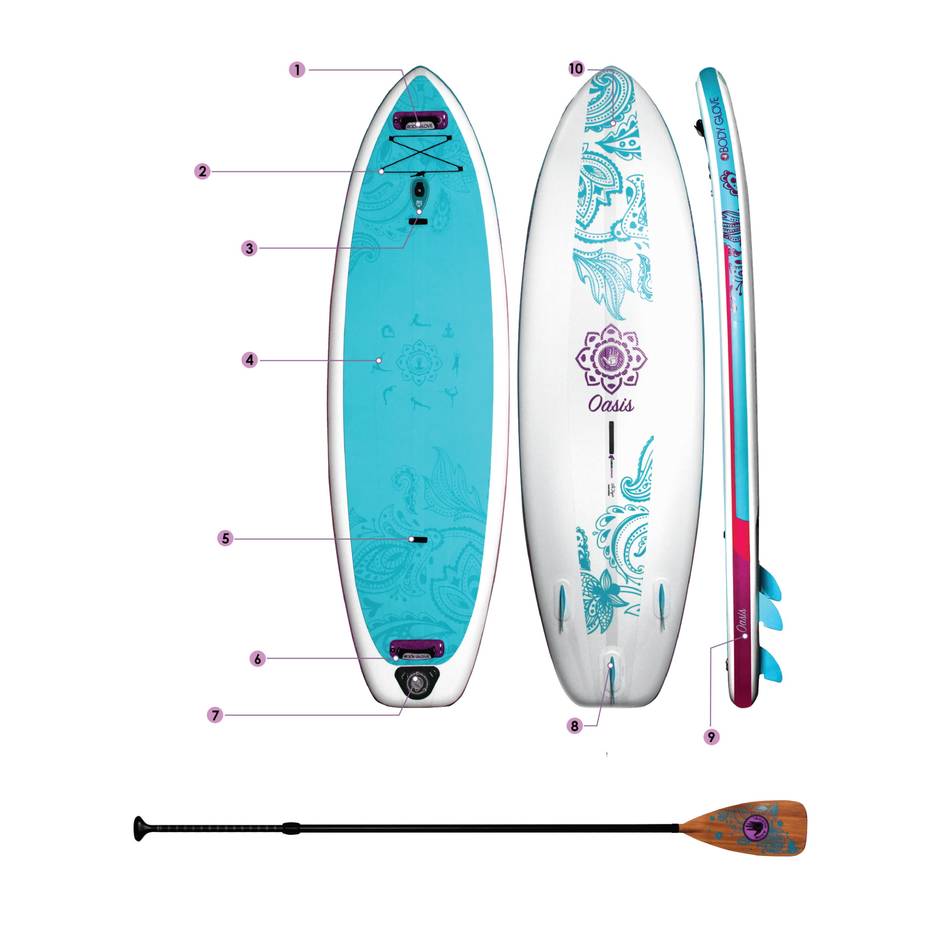 Body Glove Oasis 10' Inflatable Stand Up Paddle Board Package ShopEZ USA