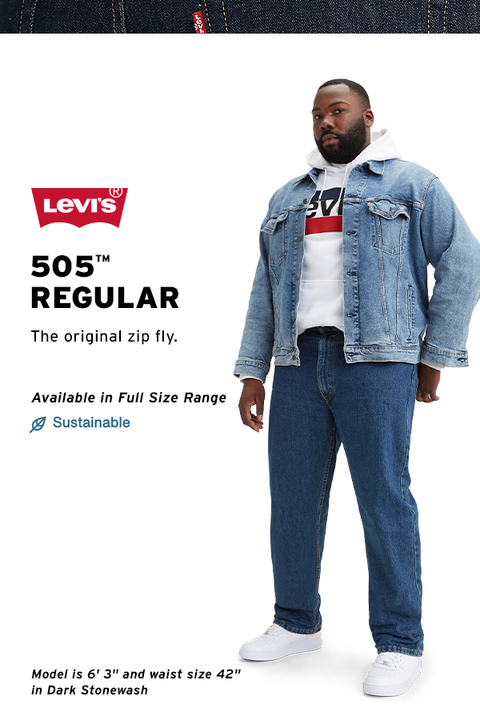 Introducir 82+ imagen men's levi's 505 regular fit stretch jeans ...