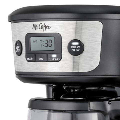 Mr. Coffee - 12-Cup Programmable Coffee Maker with Strong Brew Selector - Stainless Steel