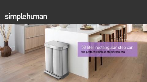 zij is Geladen Mus simplehuman 58 Liter / 15.3 gal Stainless Steel Dual Compartment Recycler  Kitchen Step Trash Can, Brushed - Walmart.com