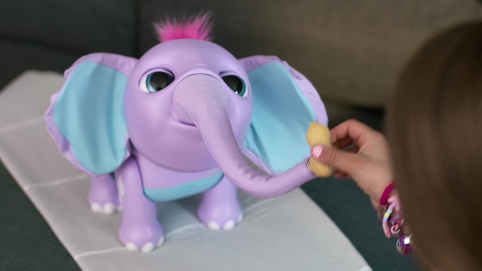 Open Box Wildluvs Juno My Baby Elephant Interactive Moving Trunk 100 Sounds 