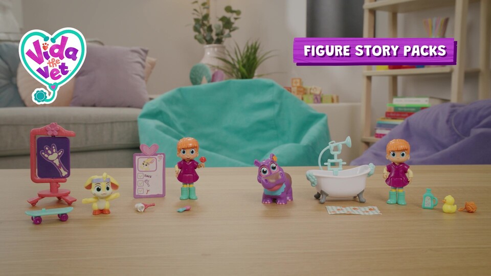 thumbnail video image 2 of Vida the Vet, Zig Zag’s Cast & Care Pack, with Vida & Zig Zag Figurines, for Kids 3 and up, 2 of 11