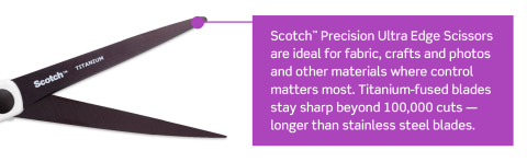 Scotch Titanium Precision Ultra Edge Blades Scissors, Grip Handle