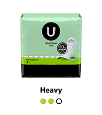 U by Kotex Clean & Secure Overnight Maxi Pads with Wings, 28 Count