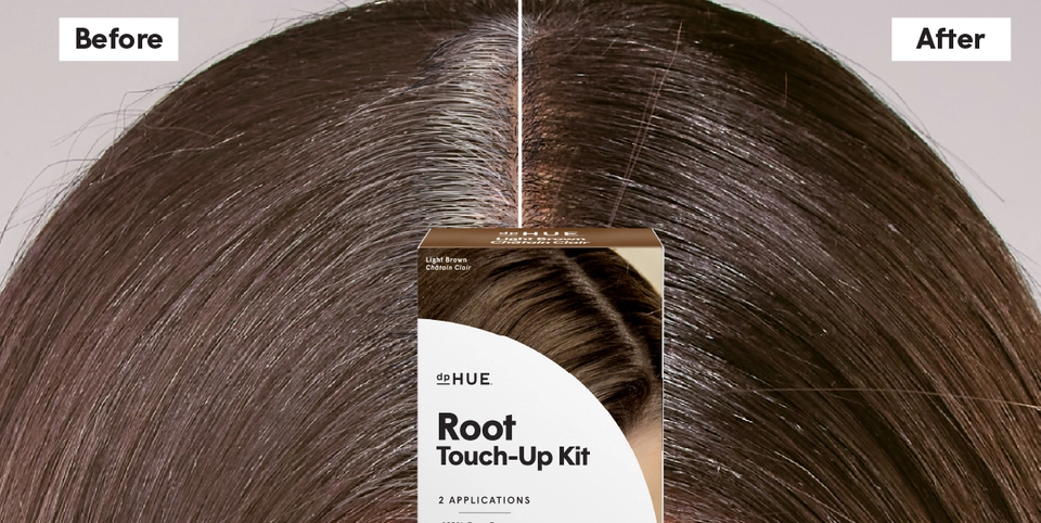 The Root Touch-Up Kit - Before &amp; After in Light Brown | dpHUE