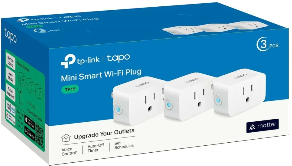 TP-LINK TP15 Tapo Smart Wi-Fi Plug Mini with Matter - White (3