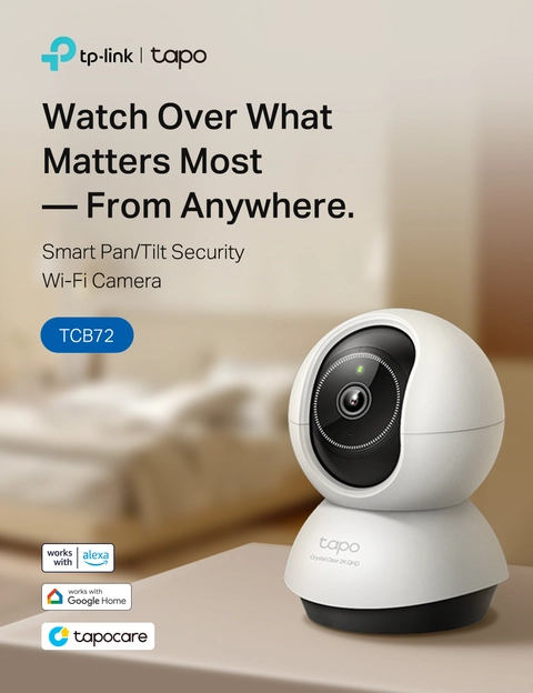 TP Link Tapo 360º Pan/Tilt 2K QHD Home Security Camera No Monthly