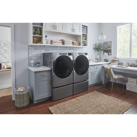 Whirlpool® 7.4 Cu. Ft. Chrome Shadow Front Load Natural Gas Dryer