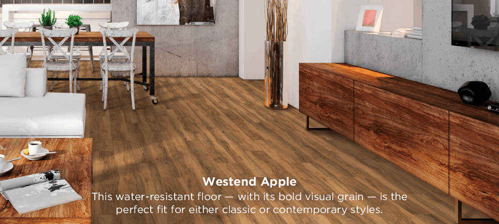 Quickstep Studio Spill Repel Westend, Liberty Apple Laminate Flooring