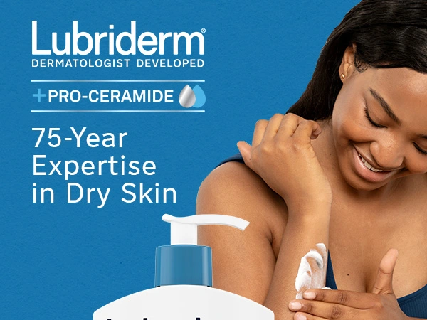 Improved Fragrance-Free Daily Lotion + Pro-Ceramide from Lubriderm, the 75 year dry skin experts