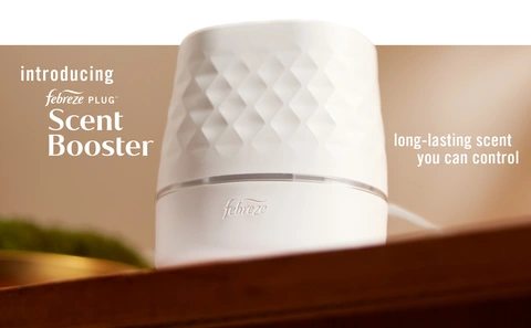 Introducing Febreze Plug Scent Booster. Long-lasting scent you can control.