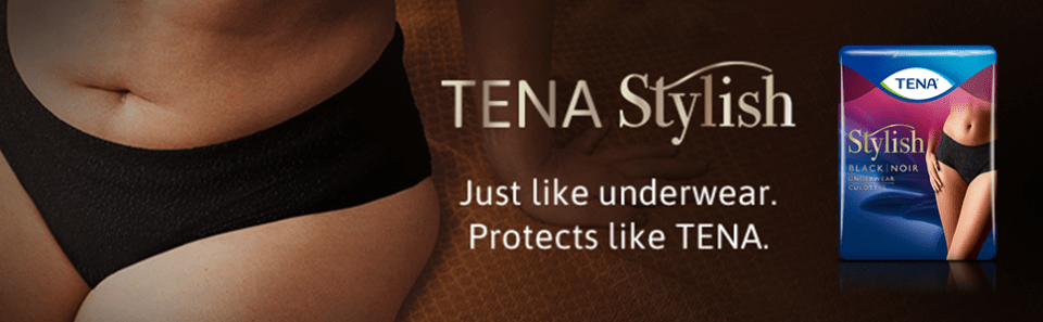 Tena Stylish Black Incontinence Protective Underwear for Women, Maximum  Absorbency, S/M, 18 ct
