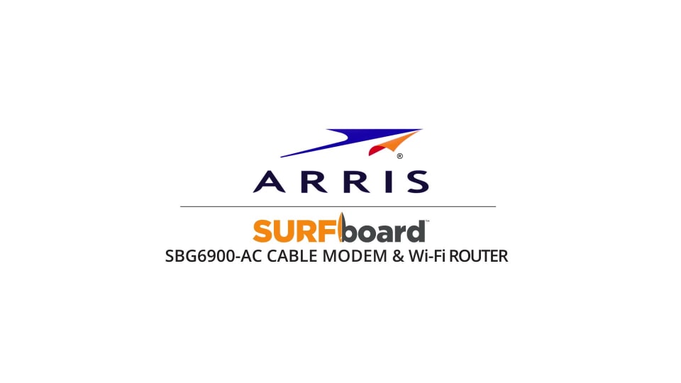 thumbnail video image 2 of ARRIS SURFboard (16x4) DOCSIS 3.0 Cable Modem / AC1900 Dual-Band WiFi Router. Approved for XFINITY Comcast, Cox, Charter and most other Cable Internet providers for plans up to 300 Mbps. (SBG6900AC), 2 of 7