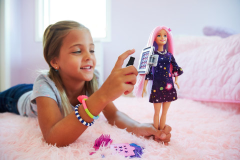 Barbie Color Surprise Doll with Color-Changing Hair & Hair 