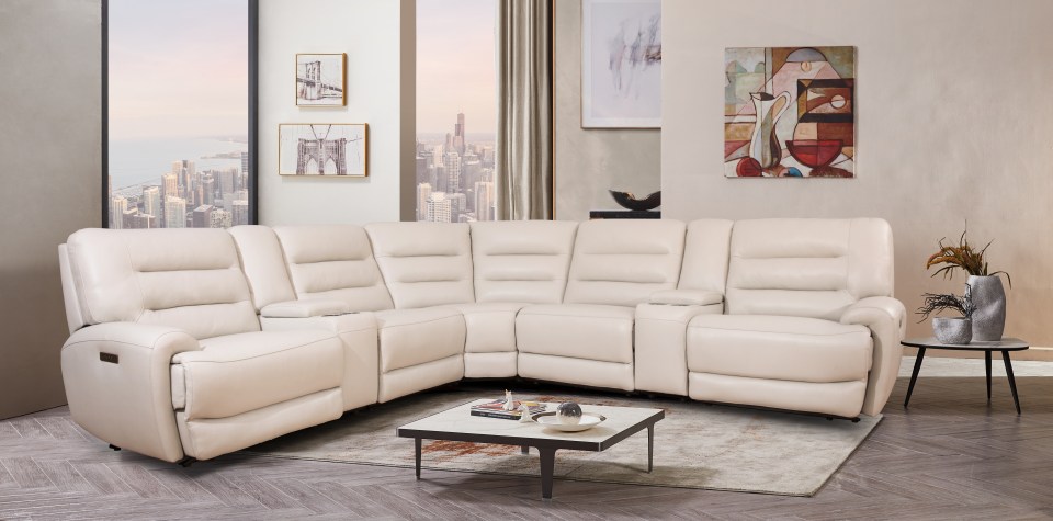 Aubrey 7-piece Leather Reclining Sectional