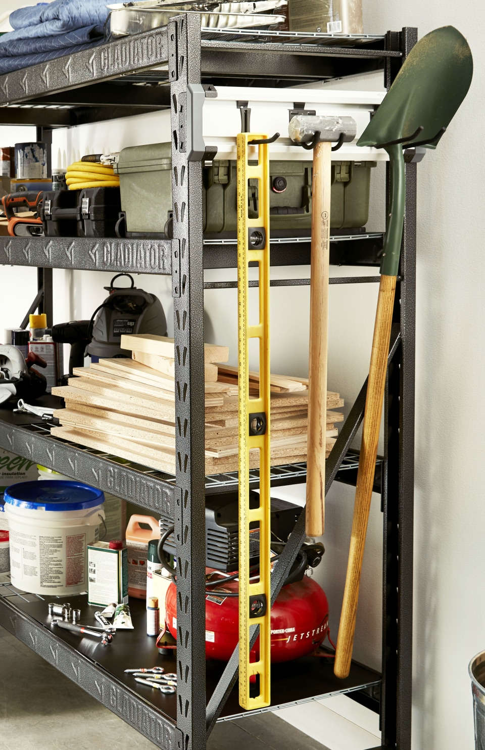 lowes storage racks on Gladiator 18 In D X 60 In W X 72 In H 4 Tier Steel Utility In The Freestanding Shelving Units Department At Lowes Com