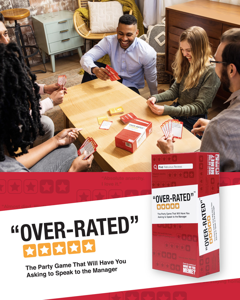  WHAT DO YOU MEME? Over-Rated - The Game of Ridiculous Reviews -  Adult Party Games for Social Gatherings : Toys & Games