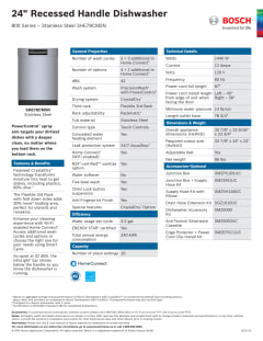 Bosch 800 Series Smart Dishwasher with CrystalDry and Third Rack