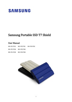 SAMSUNG T7 Shield MU-PE1T0S - 1TB Portable Encrypted SSD - USB 3.2 Gen 2 -  USB-C connector - 256-bit AES - Black 
