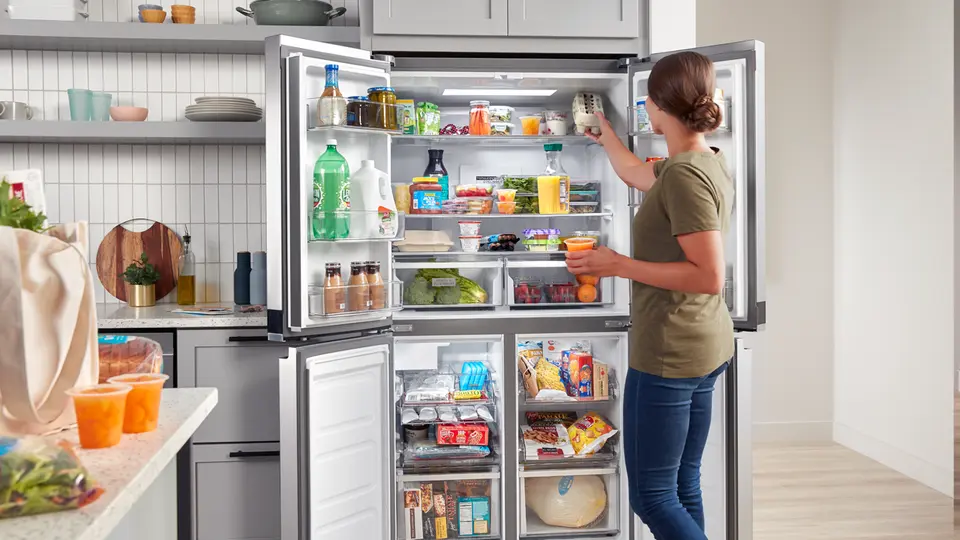Whirlpool - 35.8 Inch 19.4 cu. ft 4 Door Refrigerator in Stainless - W