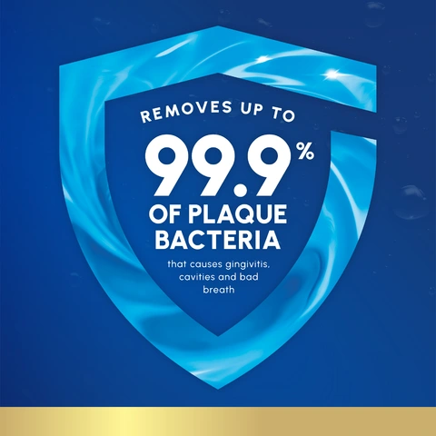 Removes up to 99.9% of plaque bacteria that can cause gingivitis, cavities, and bad breath.
