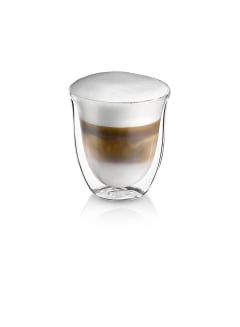 DeLonghi Cappuccino Glasses Double Wall Thermal Glass Set of 2 NEW 6oz