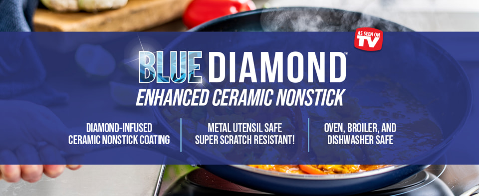 Blue Diamond 8 Piece Toxin Free Enhanced Ceramic Non Stick