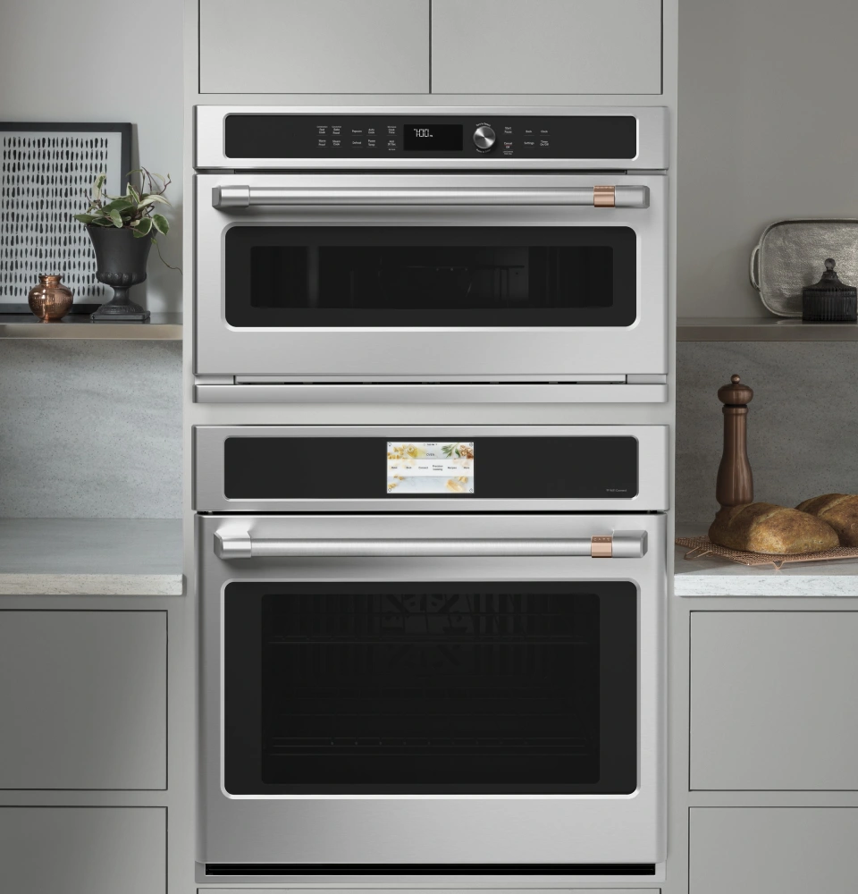 CWB713P2NS1 Cafe 30 Five In One Single Wall Oven Microwave Combo with My Cycle and Glass Touch Controls Stainless Steel