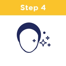Step Four: A face with sparkles next to it