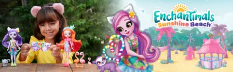 Mattel Enchantimals Sunshine Beach Familia de Lemures ㅤ