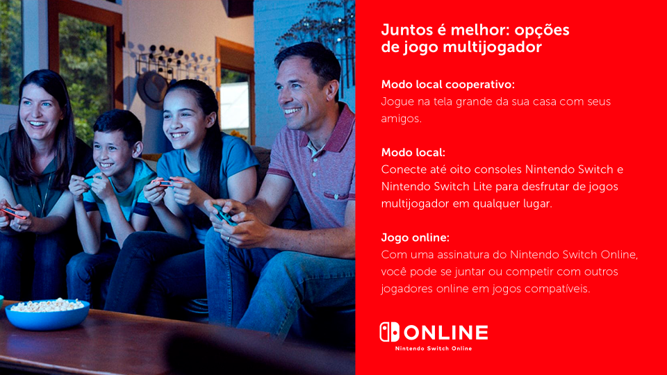 Console Nintendo Switch com 1 Controle Joy-Con vermelho e Azul +