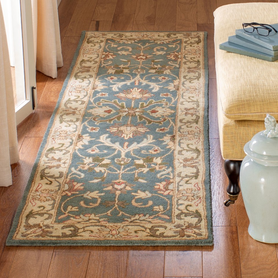 Safavieh Heritage Dombi 2 x 20 Light Green/Beige Indoor Floral/Botanical Oriental Handcrafted Runner Safavieh Heritage Dombi 2 x 20 Light Green/Beige Indoor Floral/Botanical Oriental Handcrafted Runner
