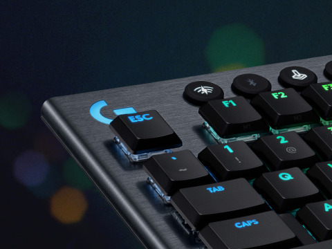 Clavier Gamer Sans Fil Mécanique Logitech G915 Tenkeyless Lightspeed  Carbone (Tactile Version)