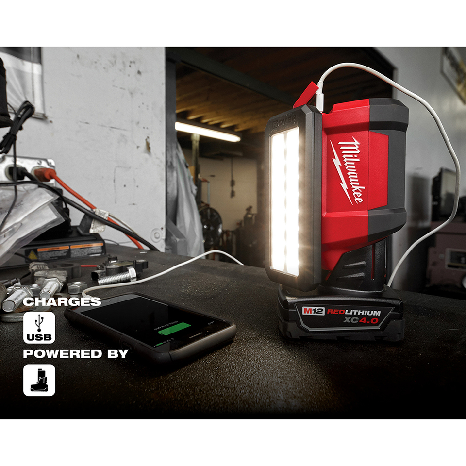 Milwaukee M12 ROVER Service & Repair Flood Light with USB Charging 