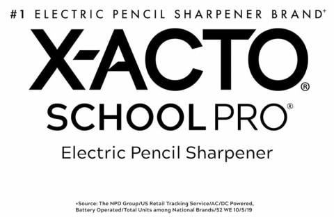 X-ACTO Model 1670 School Pro Classroom Electric Pencil Sharpener,  AC-Powered, 4 x 7.5 x 7.5, Black/Gray/Smoke (EPI1670X) - Envision Xpress