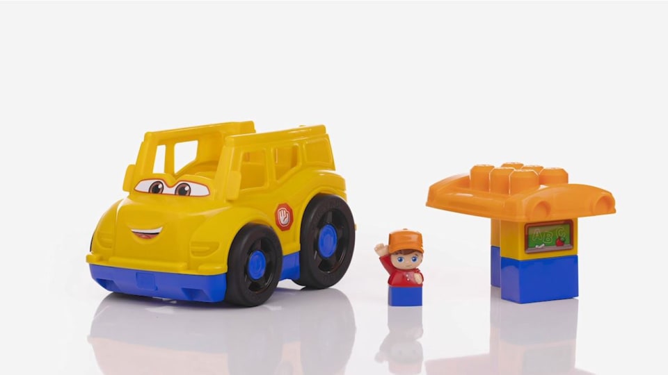 Mega Bloks First Builders Sonny School Bus with Big Building Blocks, Building Toys for Toddlers (6 Pieces) - image 2 of 8
