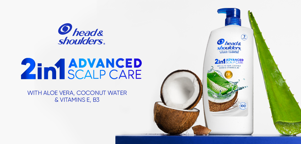 Head & Shoulders 2-in-1 Advanced Scalp Care, AloeVera,Coconut,Vitamins- 40  fl oz | eBay