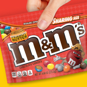 m&m peanut butter share size