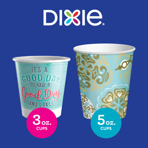 Dixie Multi-Purpose, 5 oz Paper Cups, Box of 100 Cups, Colors/Styles Vary,  Multicolor (15964)