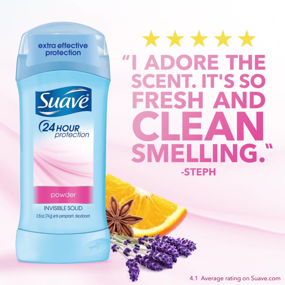 Suave Deodorant Antiperspirant & Deodorant Stick Powder, 2.6 oz