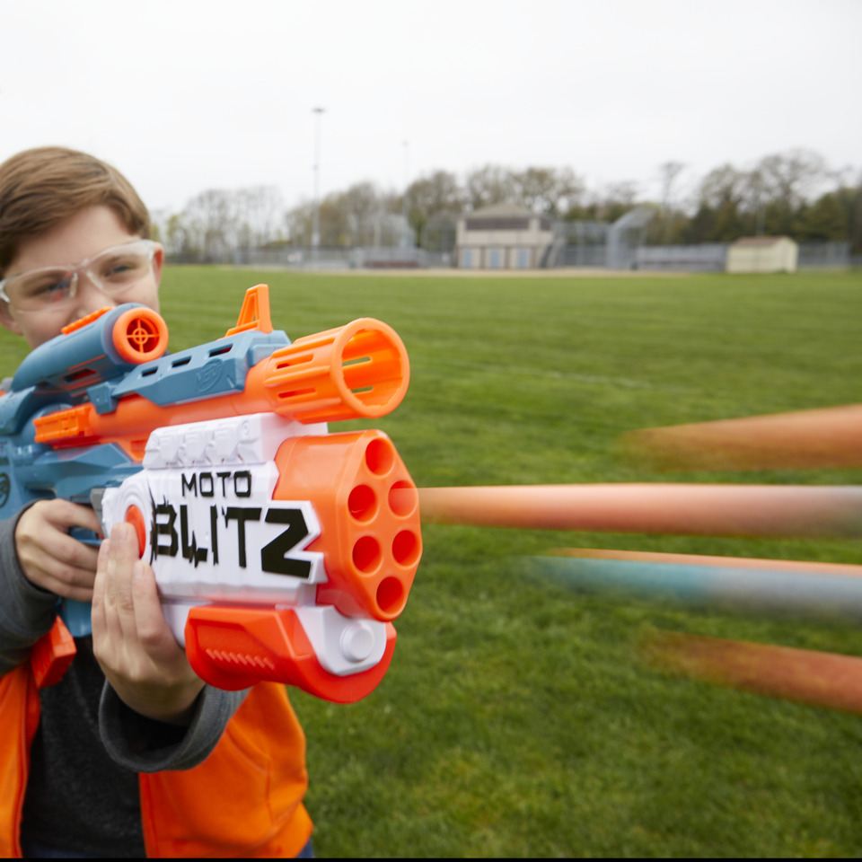 Nerf Elite 2.0 Motoblitz CS-10 Blaster, Motorized 10-Dart Blasting,  Airblitz 6 Darts At Once, Clip, 22 Elite Darts 