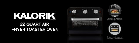 Kalorik 22 Quart Air Fryer Toaster Oven AFO 46129 BK, Color: Black