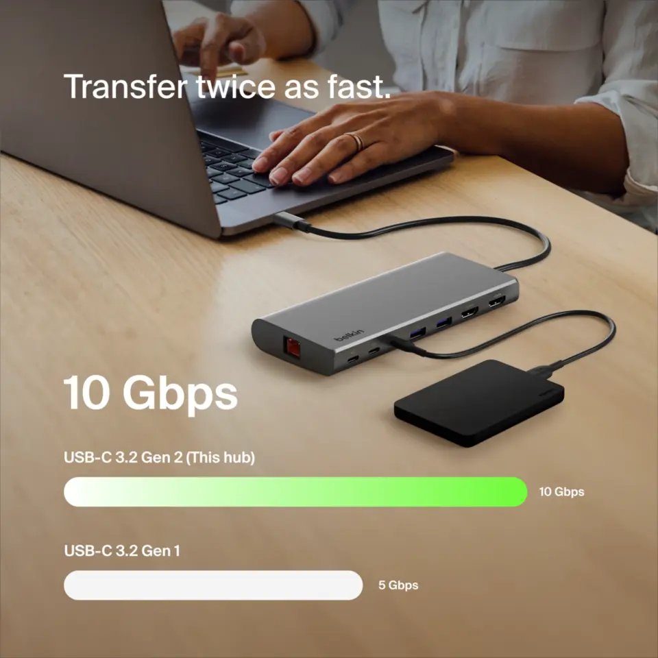 Belkin Connect Universal USB-C 8-in-1 Dual Display Core Hub - Thumbnail 4