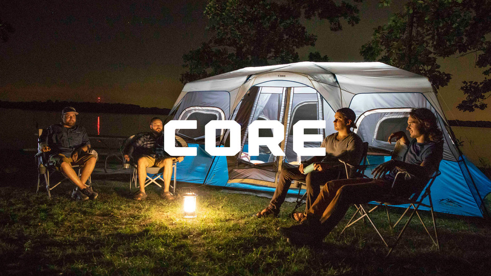thumbnail video image 2 of CORE 18' x 10' 12 Person Lighted Instant Cabin Camping Tent, 54lbs, 2 of 12