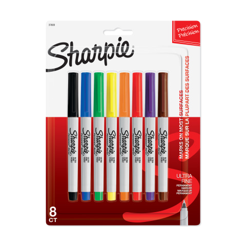 Sharpie Permanent Markers, Fine Tip, Orange, 12/Pack (30006)