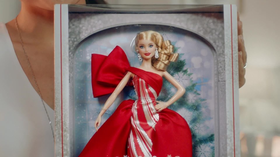 Barbie 2019 Holiday Doll, Blonde Curls with Red & White Gown - Walmart.com