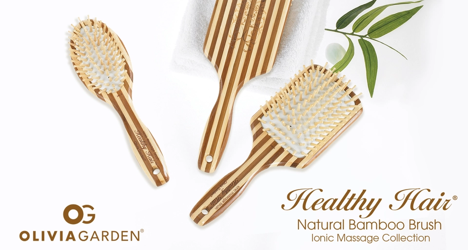 Healthy Hair Bamboo Massage Paddle Collection by Olivia Garden